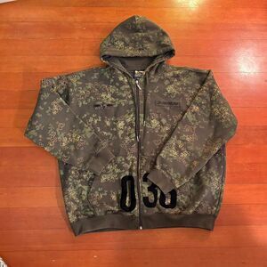 Drunknmunky - Vintage Y2K Men's Hoodie in Green and Gold Camo Size XXL